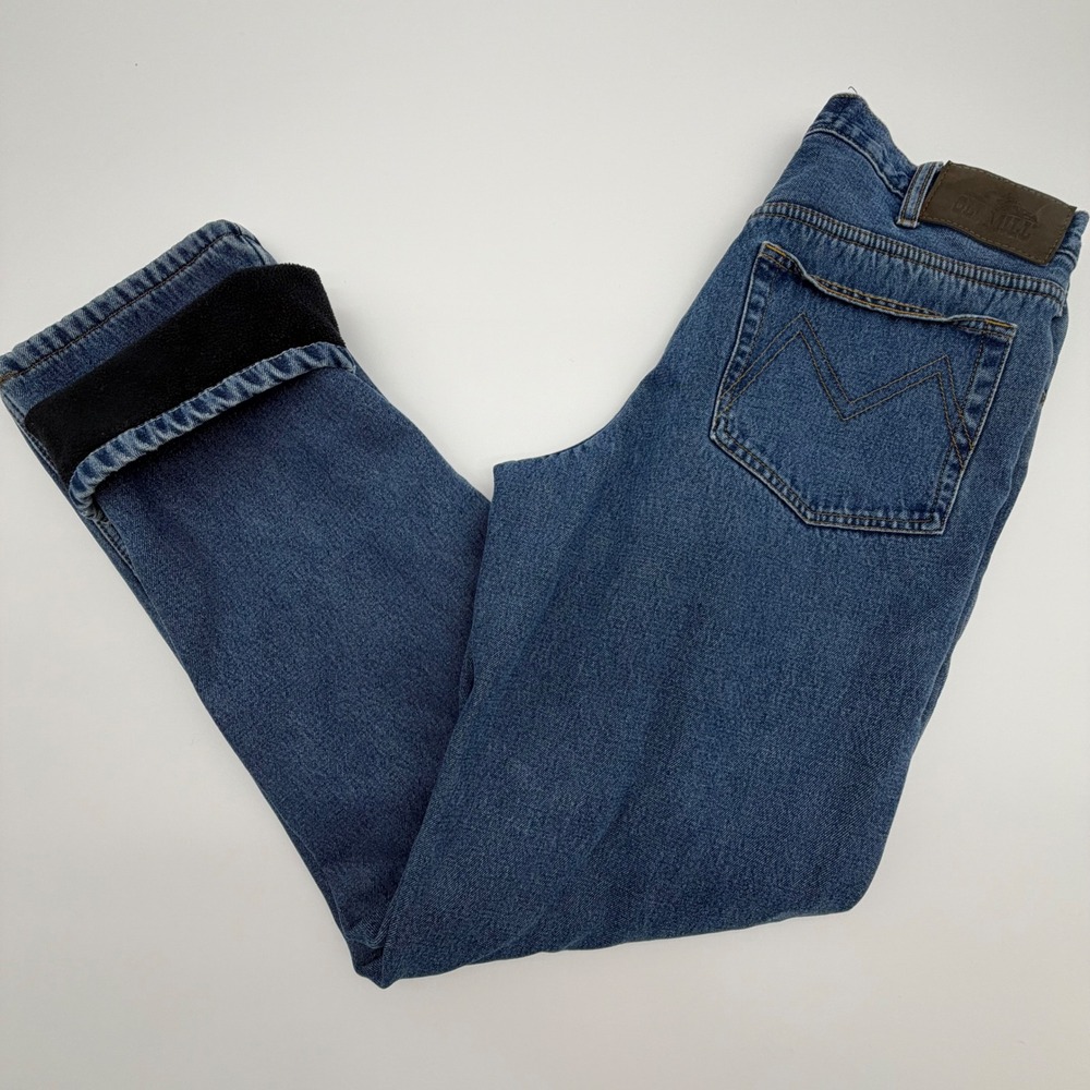 Old Mill Mens Fleece‎ Lined Denim Jeans Size 34x34 Classic Straight Leg Warm
